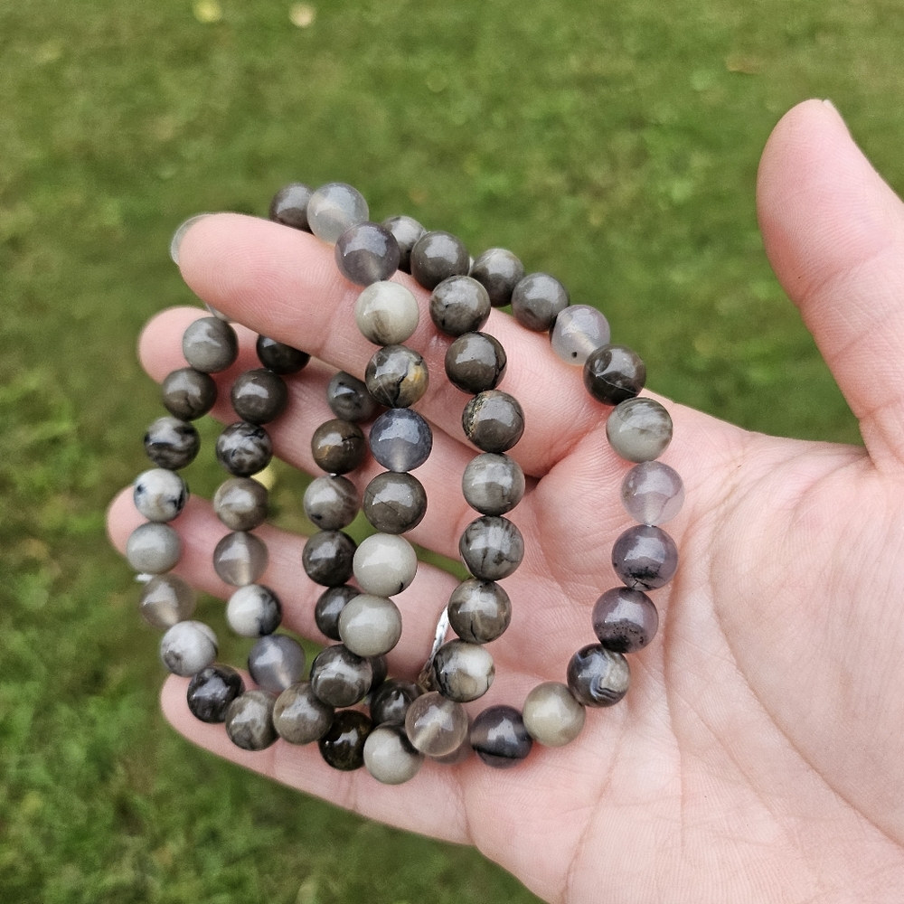 8mm volcano agate bracelet